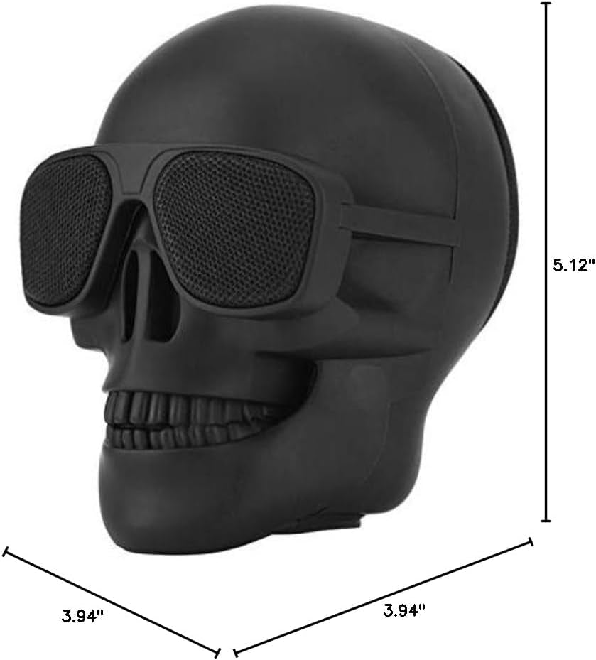 Skull Speaker, Portable Bluetooth Speakers Unique Speaker 8W Output Bass Stereo Compatible for Desktop Pc/Laptop/Mobile Phone/Mp3/Mp4 Player for Halloween Decorations for Gift Party