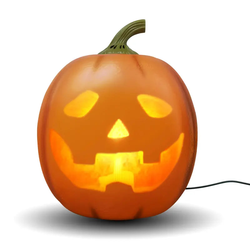 ANIMAT3D Jabberin Jack 12In Motion Sensor Talking Animated Pumpkin - Built-In Video Projector, Speaker, 80-Minute Content, Party Light, Scary Animatronics - (User Assembly Required Watch Video before Buying)