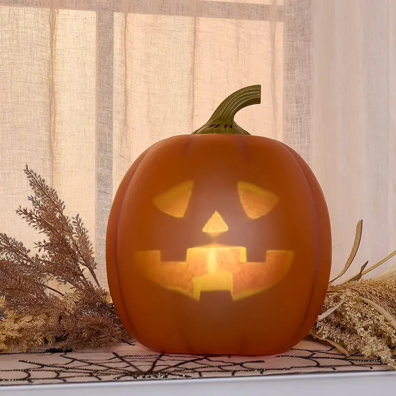 ANIMAT3D Jabberin Jack 12In Motion Sensor Talking Animated Pumpkin - Built-In Video Projector, Speaker, 80-Minute Content, Party Light, Scary Animatronics - (User Assembly Required Watch Video before Buying)