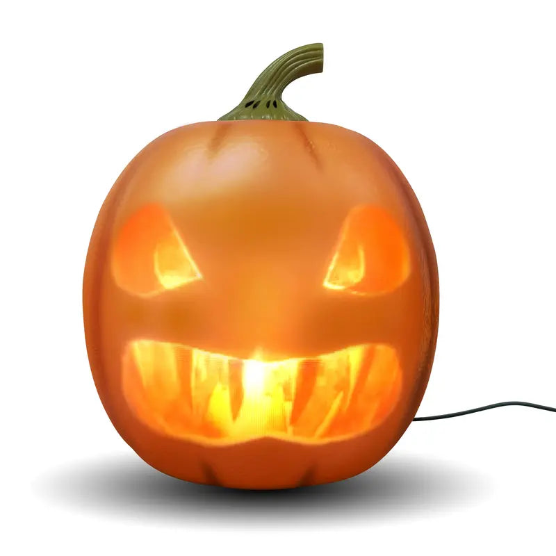 ANIMAT3D Jabberin Jack 12In Motion Sensor Talking Animated Pumpkin - Built-In Video Projector, Speaker, 80-Minute Content, Party Light, Scary Animatronics - (User Assembly Required Watch Video before Buying)