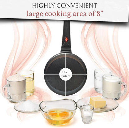 Black Electric Crepe Maker, 8" Portable Nonstick Crepe Pan